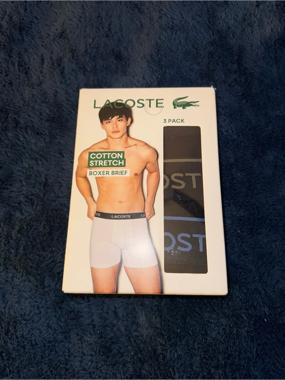 Lacoste Men’s Boxer Briefs Pack with White Pair and Branded Waistbands